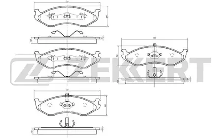 ZEKKERT BS1271 Колодки торм.передние Jeep Grand Cherokee 91-, Wrangler (YJ, SJ, TJ) 86-, Kia Carnival I, II 99-