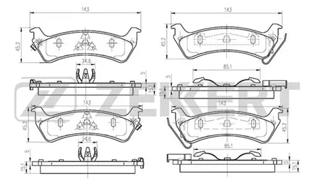 ZEKKERT BS1273 Колодки торм.задние Jeep Grand Cherokee 94-