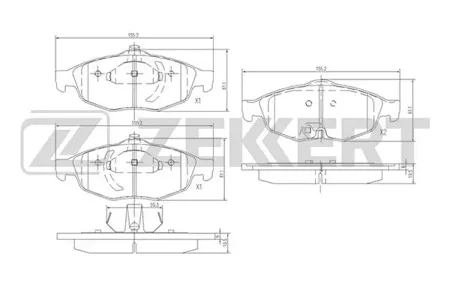 ZEKKERT BS1275 Колодки торм.передние Chrysler Sebring 01-