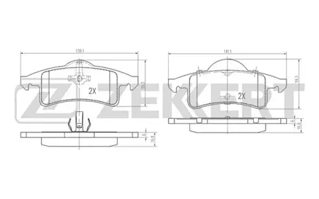 ZEKKERT BS1277 Колодки торм.задние Jeep Cherokee II 95-, Grand Cherokee II 99-