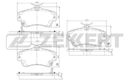 ZEKKERT BS1279 Колодки торм.передние Chrysler PT Cruiser 00-, Dodge Neon II 99-