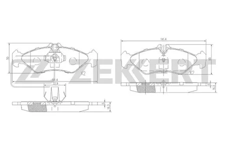 ZEKKERT BS1280 Колодки торм.задние Mercedes Sprinter 2-t (901,902) 95-, Sprinter 3-t (903) 00-, VW LT 28-35 II 96-, LT 28-46 II 96-