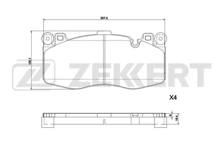 ZEKKERT BS1298 Колодки торм.передние BMW X5 (F15,F85) 14-, X6 (F16,F86) 14-