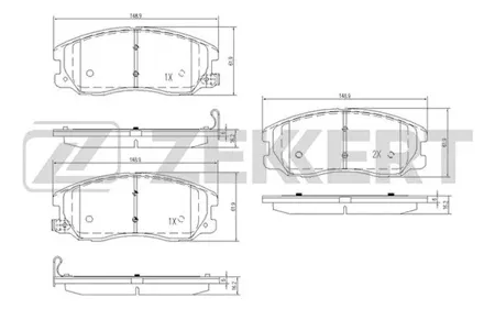 ZEKKERT BS1300 Колодки торм.передние Chevrolet Captiva (C100,C140) 06-, Opel Antara 06-