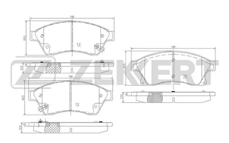 ZEKKERT BS1301 Колодки торм.передние Chevrolet Aveo (T300) 11-, Cruze (J300,305,308) 09-, Opel Astra J 09-