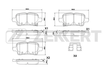 ZEKKERT BS1303 Колодки торм.задние Opel Astra K 15-, Insignia B 17-