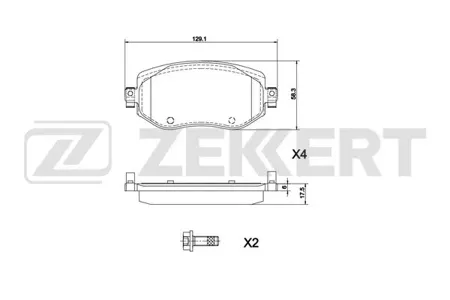 ZEKKERT BS1304 Колодки торм.передние Renault Megane IV 15-, Megane IV Grand Tour 16-