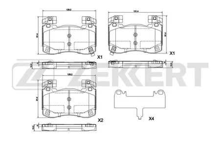 ZEKKERT BS1305 Колодки торм.передние Genesis G70 17-, Kia Stinger 17-