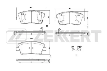 ZEKKERT BS1306 Колодки торм.передние Genesis G70 17-, Kia Stinger 17-