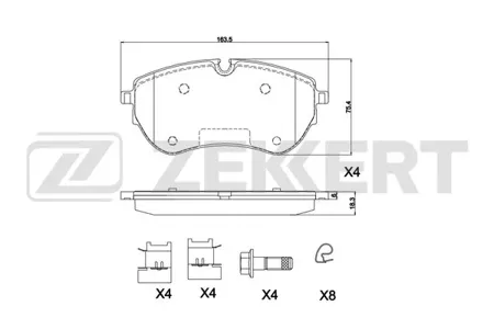 ZEKKERT BS1307 Колодки торм.передние VW Amarok 11-