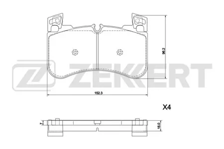 ZEKKERT BS1312 Колодки торм.передние Land Rover Defender 19-, Discovery V 16-, Range Rover IV 12-, Range Rover Sport II 19-