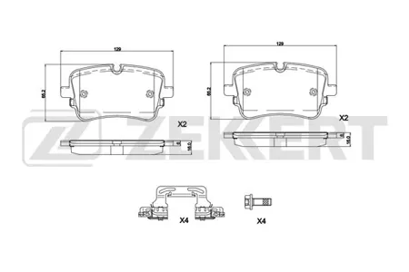ZEKKERT BS1329 Колодки торм.задние Audi A8 IV 17-, E-Tron 19-, Q7 II 19-, Q8 18-, VW Touareg III 20-