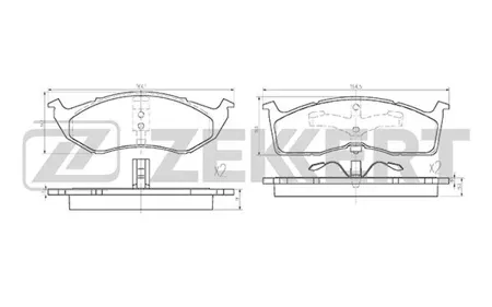 ZEKKERT BS1330 Колодки торм.передние Chrysler 300 M 98-, Concorde I-II 92-, Voyager III 96-, Dodge Caravan IV 00-