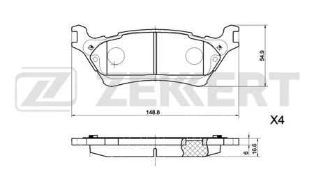 ZEKKERT BS1332 Колодки торм.задние Ford F-150 VII, VIII 10-