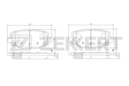 ZEKKERT BS1333 Колодки торм.задние Chrysler Grand Voyager V 07-, Fiat Freemont (345) 11-