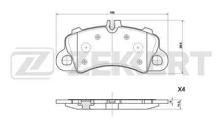ZEKKERT BS1334 Колодки торм.передние Porsche Cayenne II, III 17-, Cayenne Coupe 19-, Macan 14-