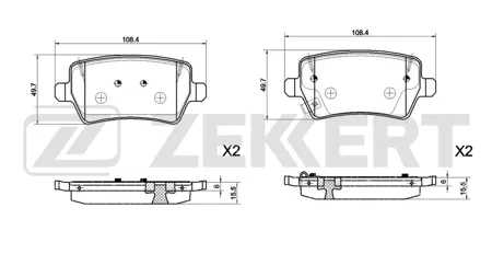 ZEKKERT BS1336 Колодки торм.задние Москвич 3 (AZLK) 22-, Jac J7 20-, JS5 20-