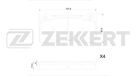 ZEKKERT BS1337 Колодки торм.передние Jaguar XK (X100) 98-, XJ (X308) 97-, Nissan GT-R (R35) 07-, Daimler Daimler XJ (X30) 97-
