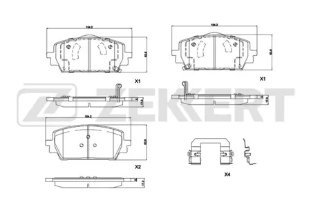 ZEKKERT BS1340 Колодки торм.передние с ком-том уст. пластин Kia Sorento IV 20-