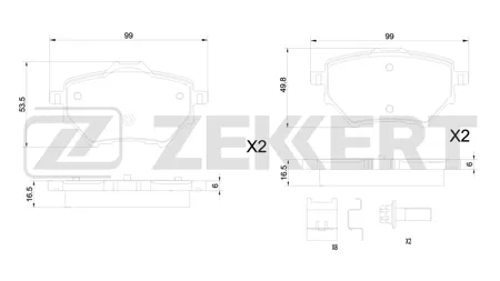 ZEKKERT BS1346 Колодки торм.задние Haval H2 14-, Peugeot 308 II 13-, Citroen C4 Picasso II 13-, Berlingo II,III 18-, Opel Co Mercedes o E 18-