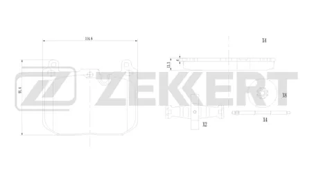 ZEKKERT BS1349 Колодки торм.передние Mini Cooper (F54-F57, F60) 13-