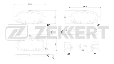 ZEKKERT BS1354 Колодки торм.задние Jeep Compass s II 16-