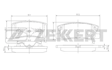 ZEKKERT BS1359 Колодки торм.задние Mitsubishi Lancer X 08-, Outlander II 06-, Pajero III, IV 00-, Peugeot 4007 07-