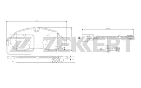ZEKKERT BS1368 Колодки торм.передние с датчиком Ford Transit VIII 13-