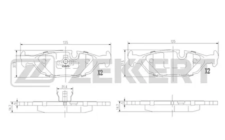 ZEKKERT BS1371 Колодки торм.задние Saab 900 (YS3A) 91-, 9000 (YS3C) 84-, Volvo 440 88-, 460 89-, 480 86-