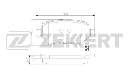 ZEKKERT BS1379 Колодки торм.задние Opel Zafira B 05-