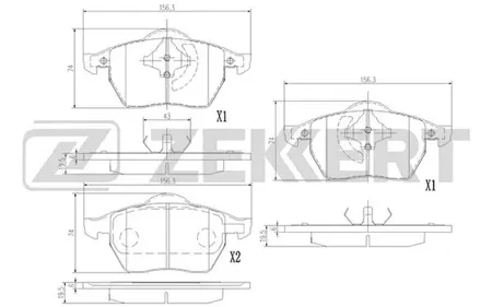 ZEKKERT BS1380 Колодки торм.передние Audi A3 99-, TT 98-, Skoda Octavia (1U2,1U5) 96-, VW Golf III-IV 92-, Passat IV 94-, Bora 98-