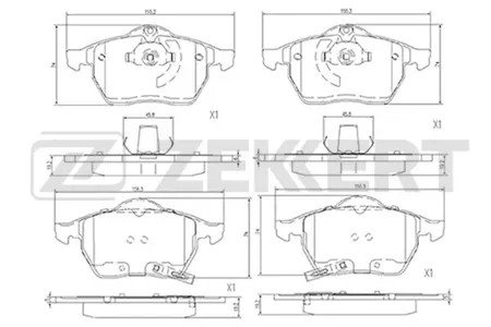 ZEKKERT BS1381 Колодки торм.передние Opel Astra G 00-, Zafira A 01-