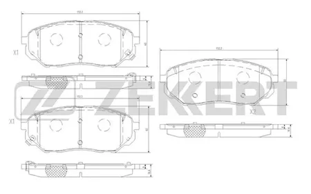 ZEKKERT BS1382 Колодки торм.передние Kia Sorento III 15-