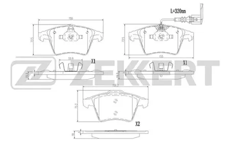 ZEKKERT BS1384 Колодки торм.передние с датчиком VW Touareg 02-