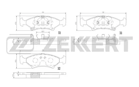 ZEKKERT BS1390 Колодки торм.передние Kia Sephia 93-, Shuma II 03-