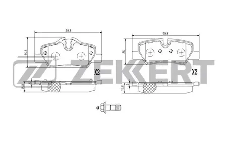 ZEKKERT BS1397 Колодки торм.задние Mini (F55) 13-, (F56) 13-, (F57) 14-