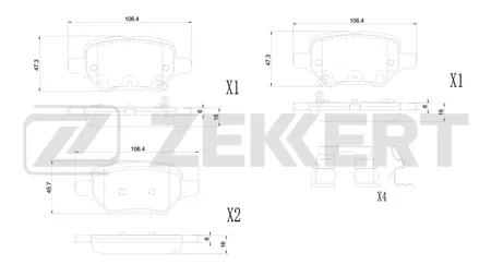 ZEKKERT BS1400 Колодки торм.задние Opel Mokka Mokka X 12-, Chevrolet  Tracker 18-, Trax 18-