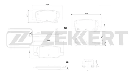 ZEKKERT BS1405 Колодки торм.задние Tesla Model S 15-, Model X 15-