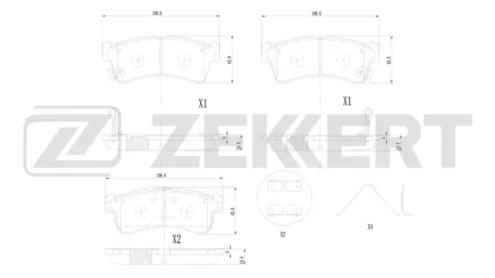 ZEKKERT BS1417 Колодки торм.передние Honda Civic VIII 06-, Jazz III-V 08-, CR-Z 12-, Insight II 09-