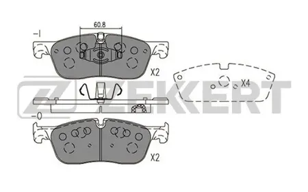 ZEKKERT BS1418 Колодки торм.передние Discovery Sport 14-, Range Rover Evoque 11-