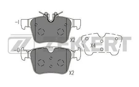 ZEKKERT BS1420 Колодки торм.задние Volvo S90 II 16-, V 60 II 19-, V90 II 16-, XC60 II 17-, XC90 II 14-, Land Rover Discovery Sport 14-