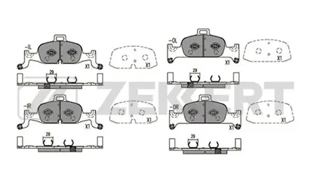 ZEKKERT BS1421 Колодки торм.передние Audi A4 15-, A5 16-, A6 18-, A7 18-, Q5 16-
