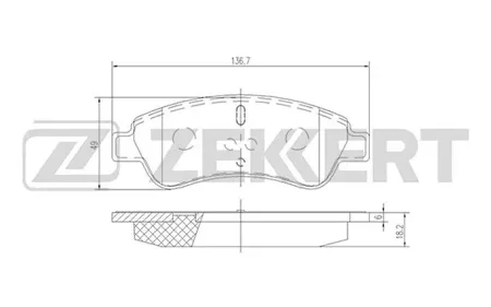 ZEKKERT BS1433 Колодки торм.передние Citroen C2 05-, C3 I-III 02-, C3 Aircross II 17-, C4 Cactus 14-, Peugeot 1007 05-, Geely Emgrand EC7 09-