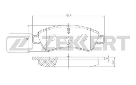 ZEKKERT BS1434 Колодки торм.передние Citroen Berlingo (M, B9) 96-, C3 02-, C4 04-, Xsara Picasso (N68) 00-, Geely Emgrand EC7 09-