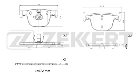 ZEKKERT BS1437 Колодки торм.задние BMW 3 (F30, F80) 11-, 3 Touring (F31, F34) 12-, 4 (F32, F82, F33, F83) 13-, 4 Gran Coupe (F36) 14-