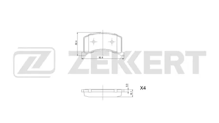 ZEKKERT BS1440 Колодки торм.передние Zaz Tavria (1102) 89-, Slavuta (1103) 95-