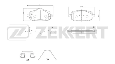 ZEKKERT BS1441 Колодки торм.передние Chery Arrizo 8 (M1E) 22-, Geely Emgrand II 21-