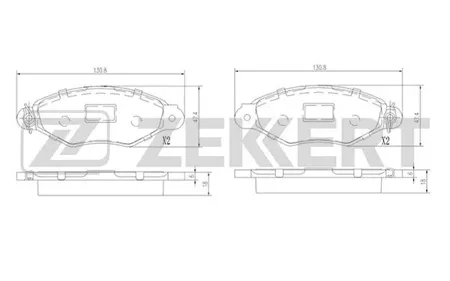 ZEKKERT BS1443 Колодки торм.передние Citroen Xsara 97-, Xsara Break 97-, Renault Kangoo 97-, Kangoo Express 97-