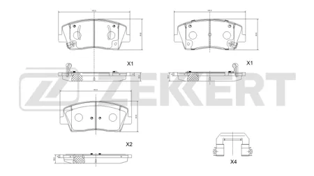 ZEKKERT BS1444 Колодки торм.передние Kia Stinger 17-, Genesis G70 17-