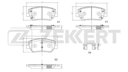 ZEKKERT BS1445 Колодки торм.передние Hyundai Santa Fe IV 18-